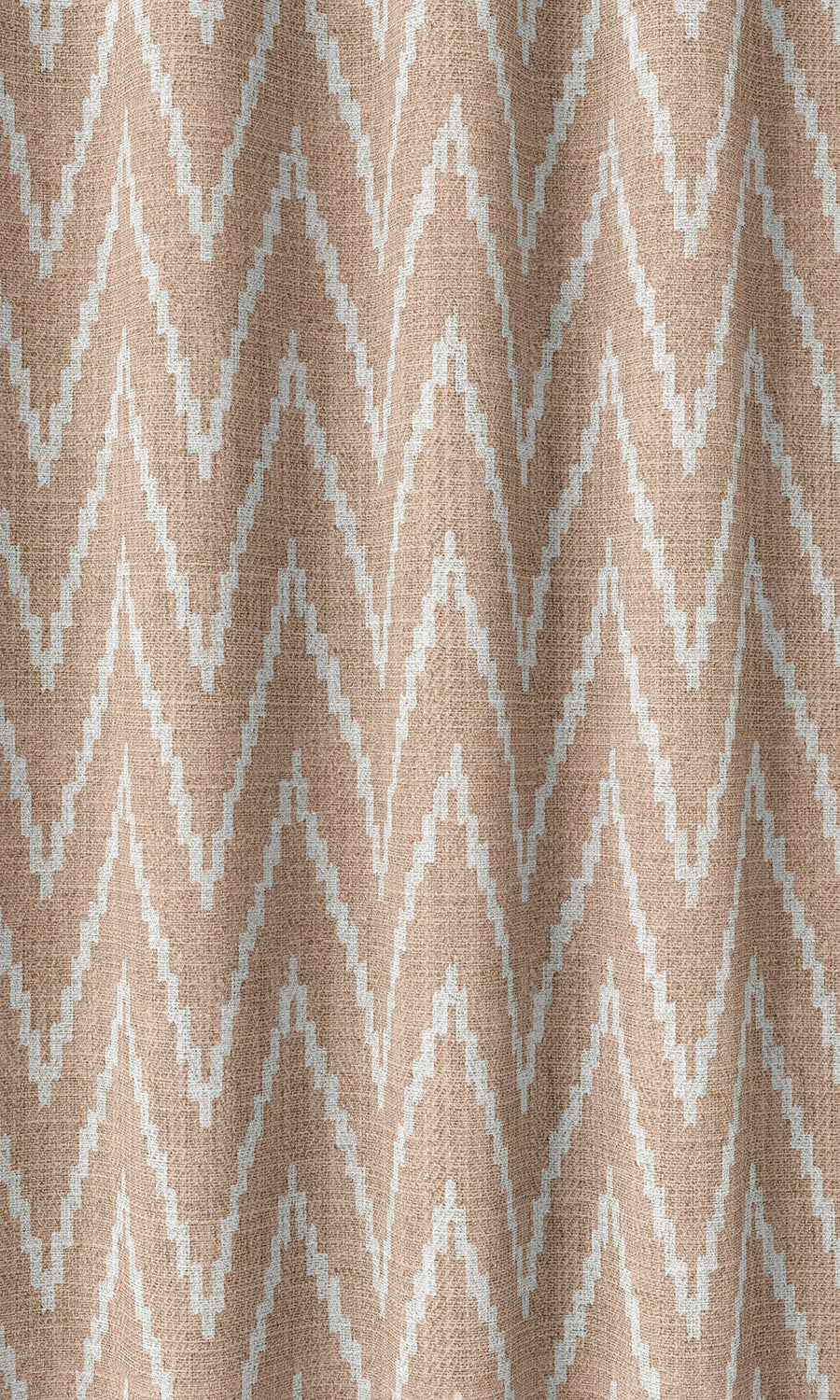 Chevron Print Home Décor Fabric By the Metre (Blush Pink/ White)