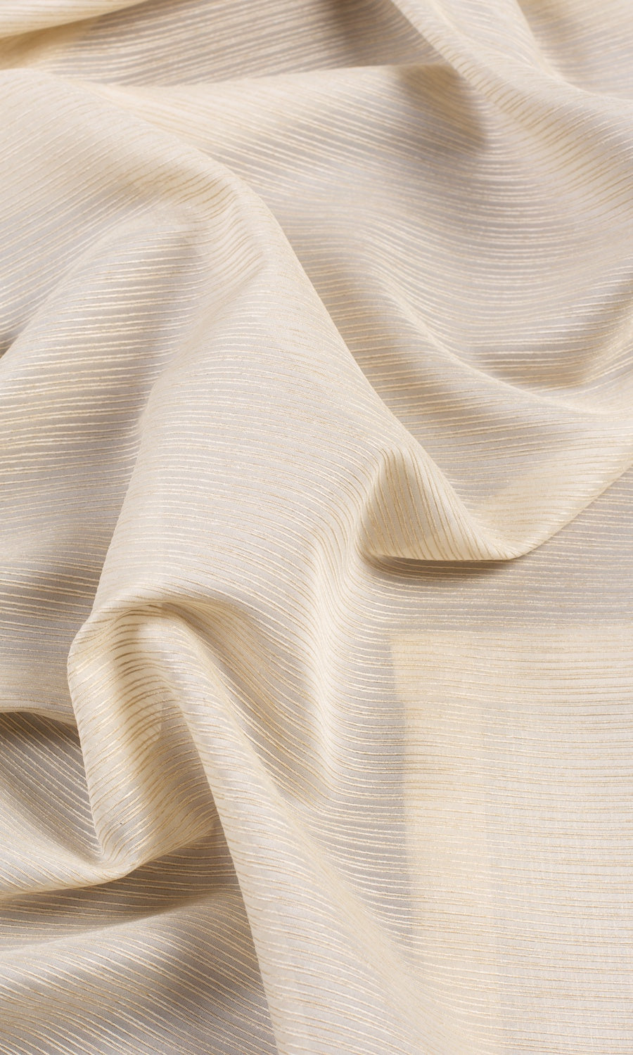 Striped Sheer Fabric By the Yard for Curtains & Drapes (Champagne Beige)