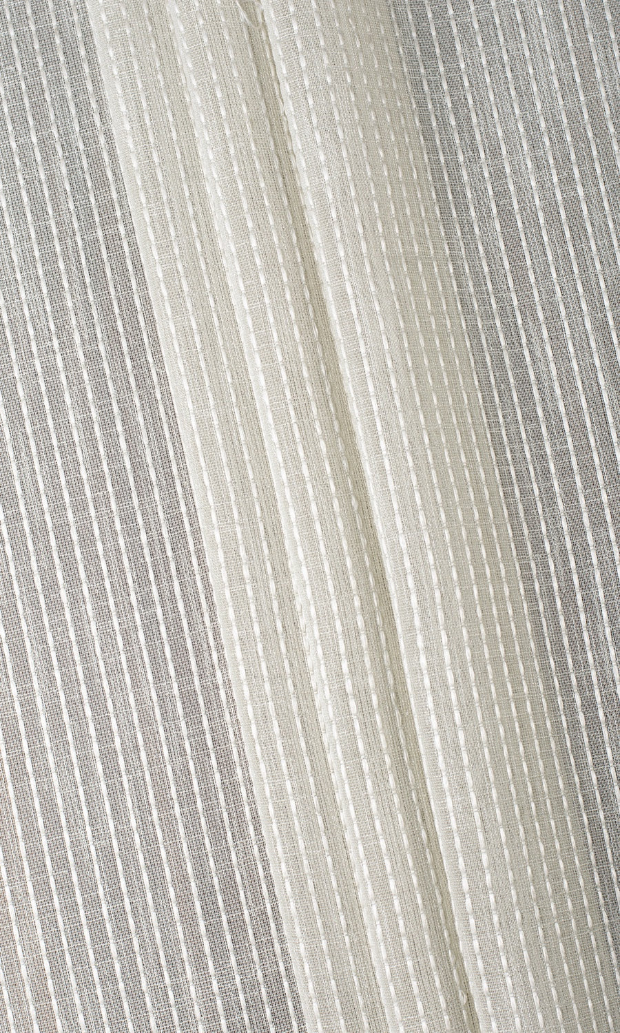 Striped Embroidery Sheer Window Treatments Fabric Sample (Gray)