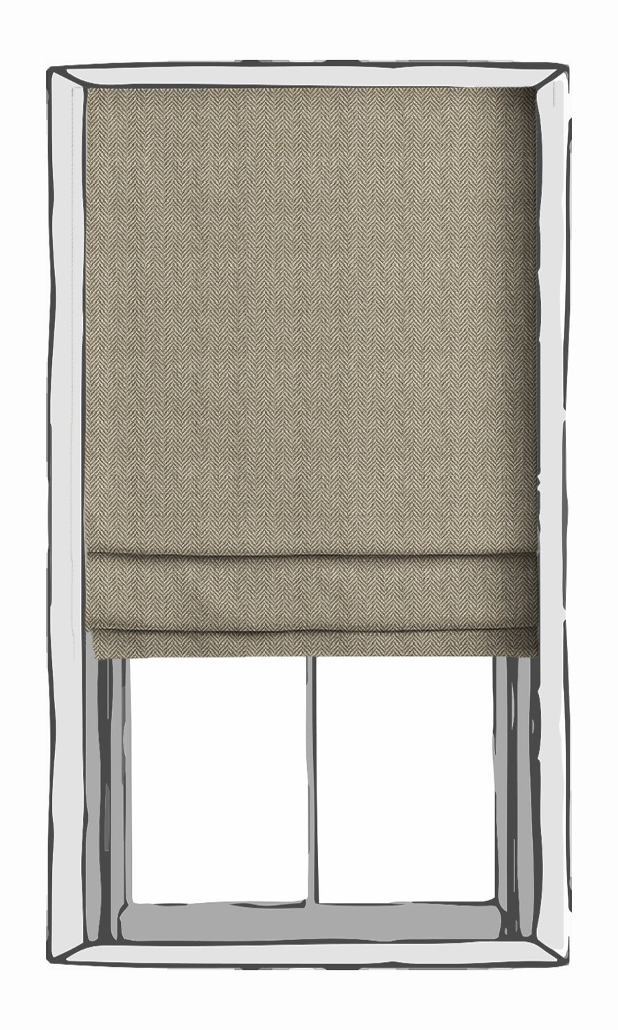 Herringbone Textured Window Treatments Fabric By the Yard (Beige)
