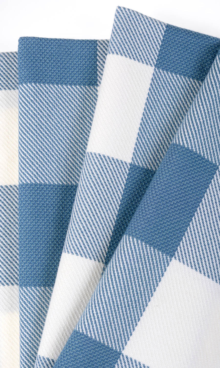 Buffalo Check Fabric Material By the Yard (Indigo Blue/ White)
