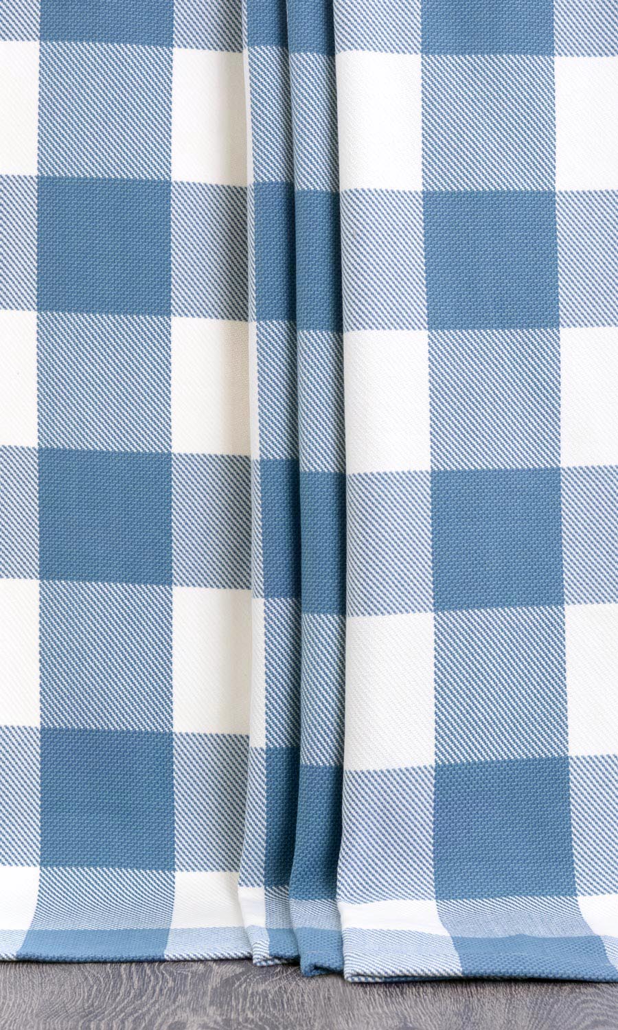 Buffalo Check Fabric By the Yard for Curtains & Drapes (Indigo Blue/ White)