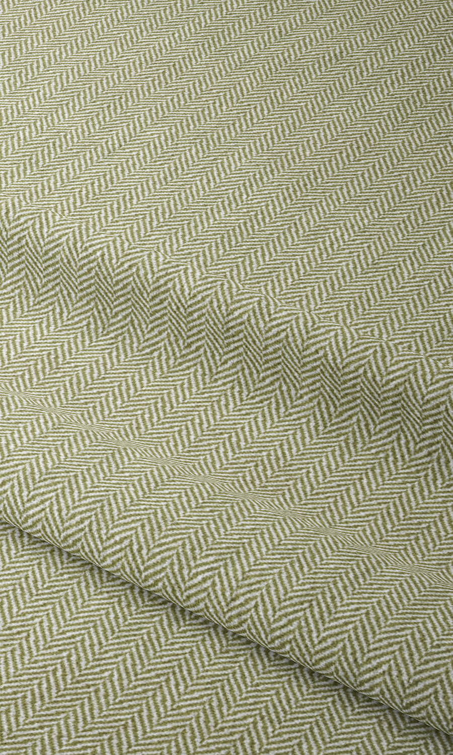 Herringbone Textured Home Textile Fabric Material Sample (Green)
