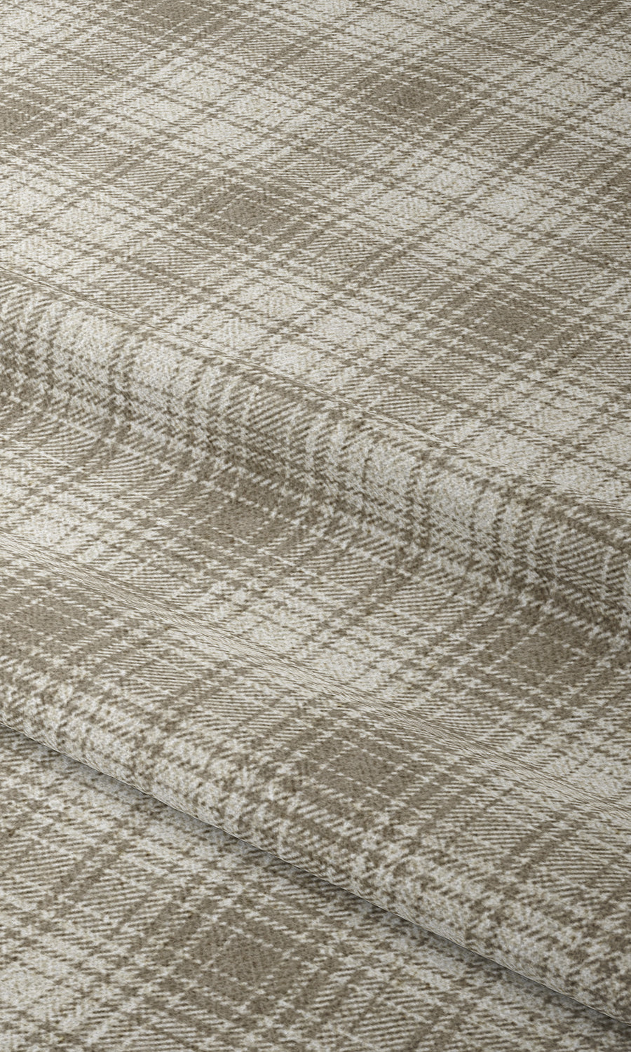 Plaid Patterned Free Fabric Material Sample (Beige/ White)