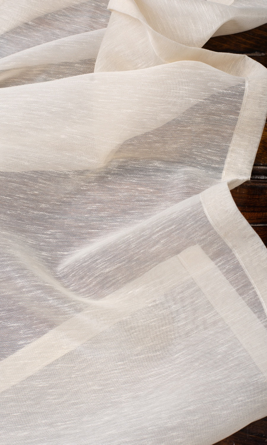 Plain Sheer Fabric Sample for Roman Blinds & Shades (Warm Ivory)