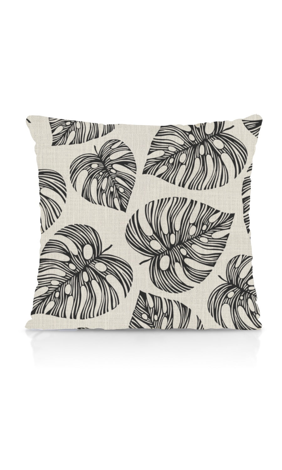 Botanical Print Home Textile Fabric Material Sample (Black/ Milky White)