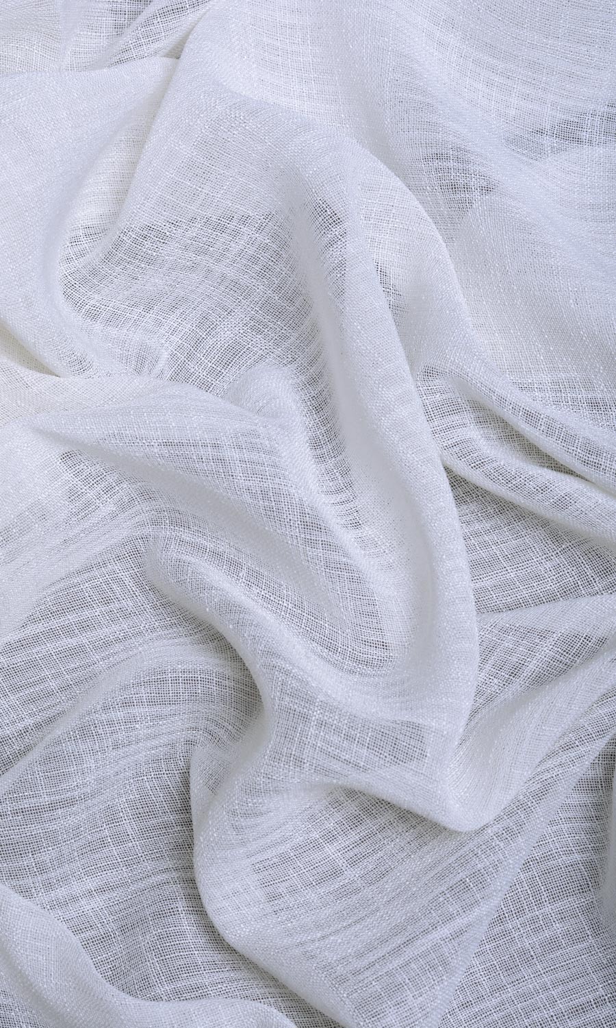 Sheer Linen Home Décor Fabric By the Yard (White/ Ivory)
