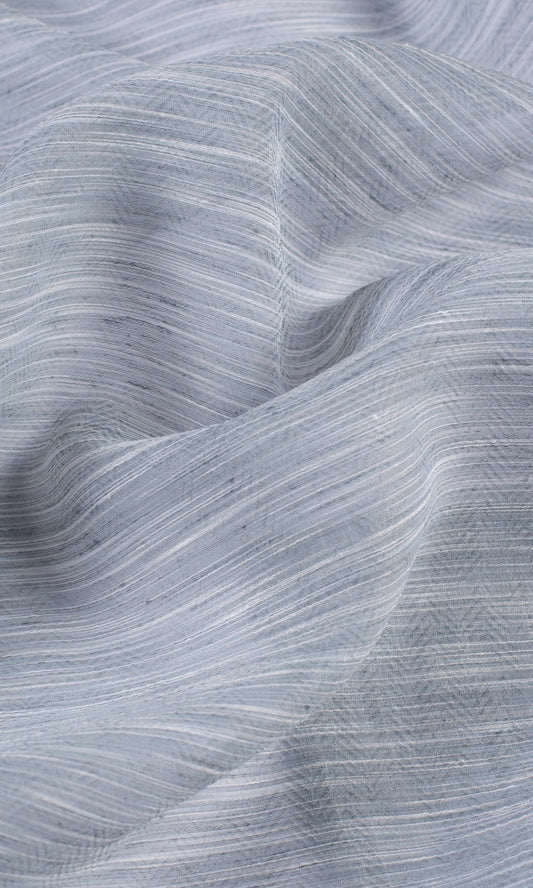 Textured Sheer Home Décor Fabric By the Yard (Grey/ Blue)