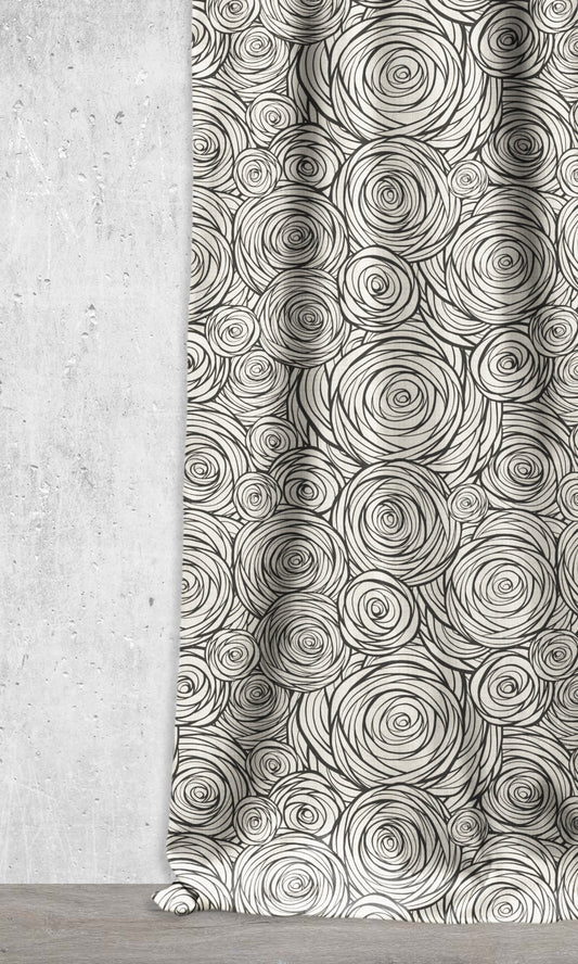 Printed Roman Blinds (Black/ Milky White)