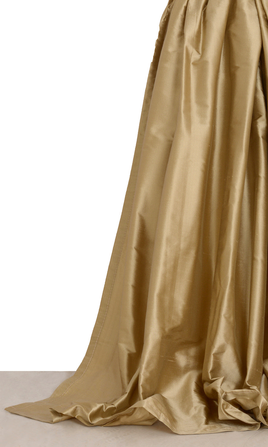 Shantung Silk Window Treatments Fabric By the Yard (Golden Beige/ Ochre Yellow)