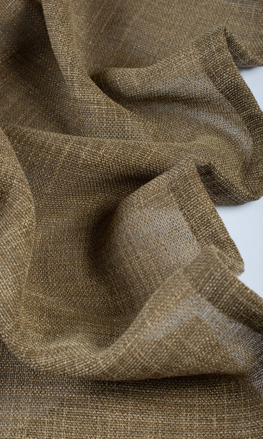 Textured Sheer Fabric Material By the Yard (Cedar Brown)