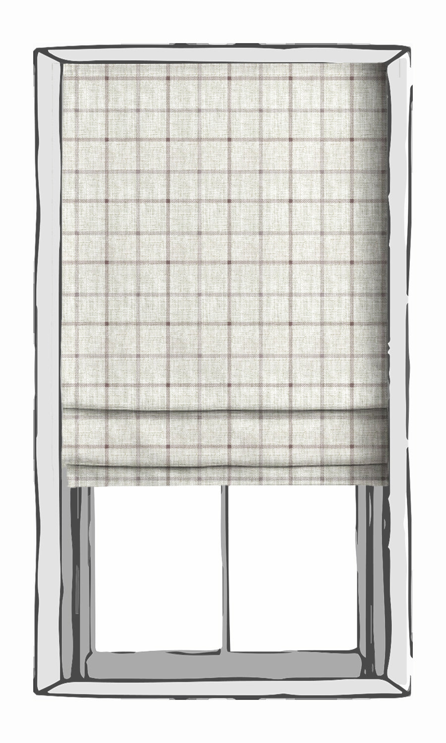 Check Patterned Window Treatments Fabric Sample (Oatmeal White)