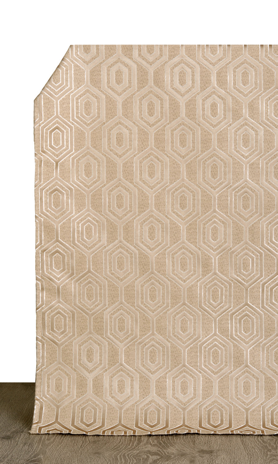 Jacquard Honeycomb Patterned Window Treatments Fabric By the Yard (Beige)