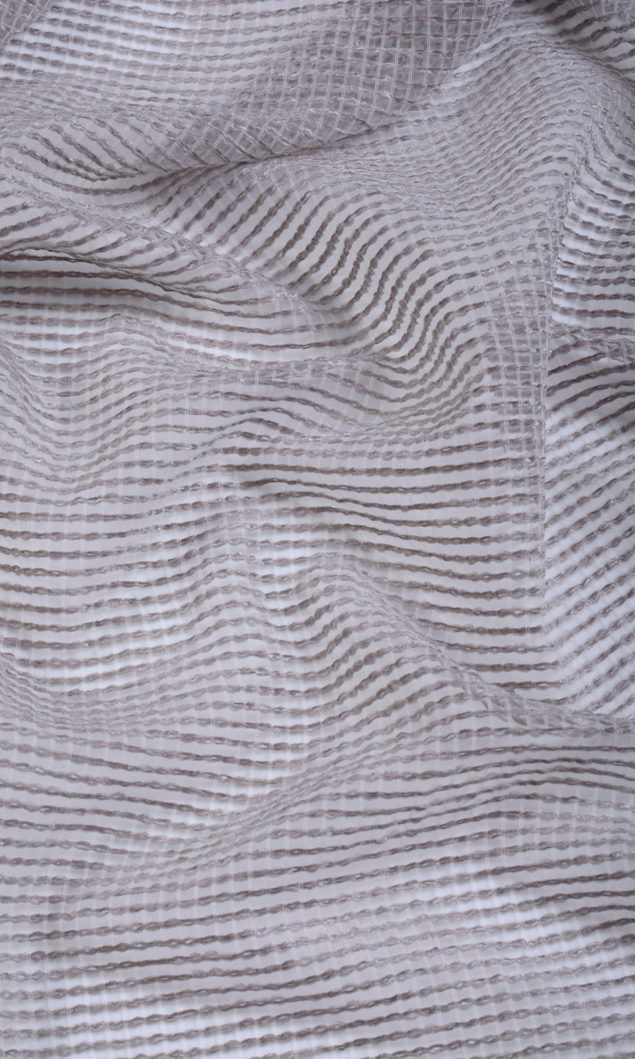 Check Weave Sheer Home Textile Fabric Material By the Yard (Grey)
