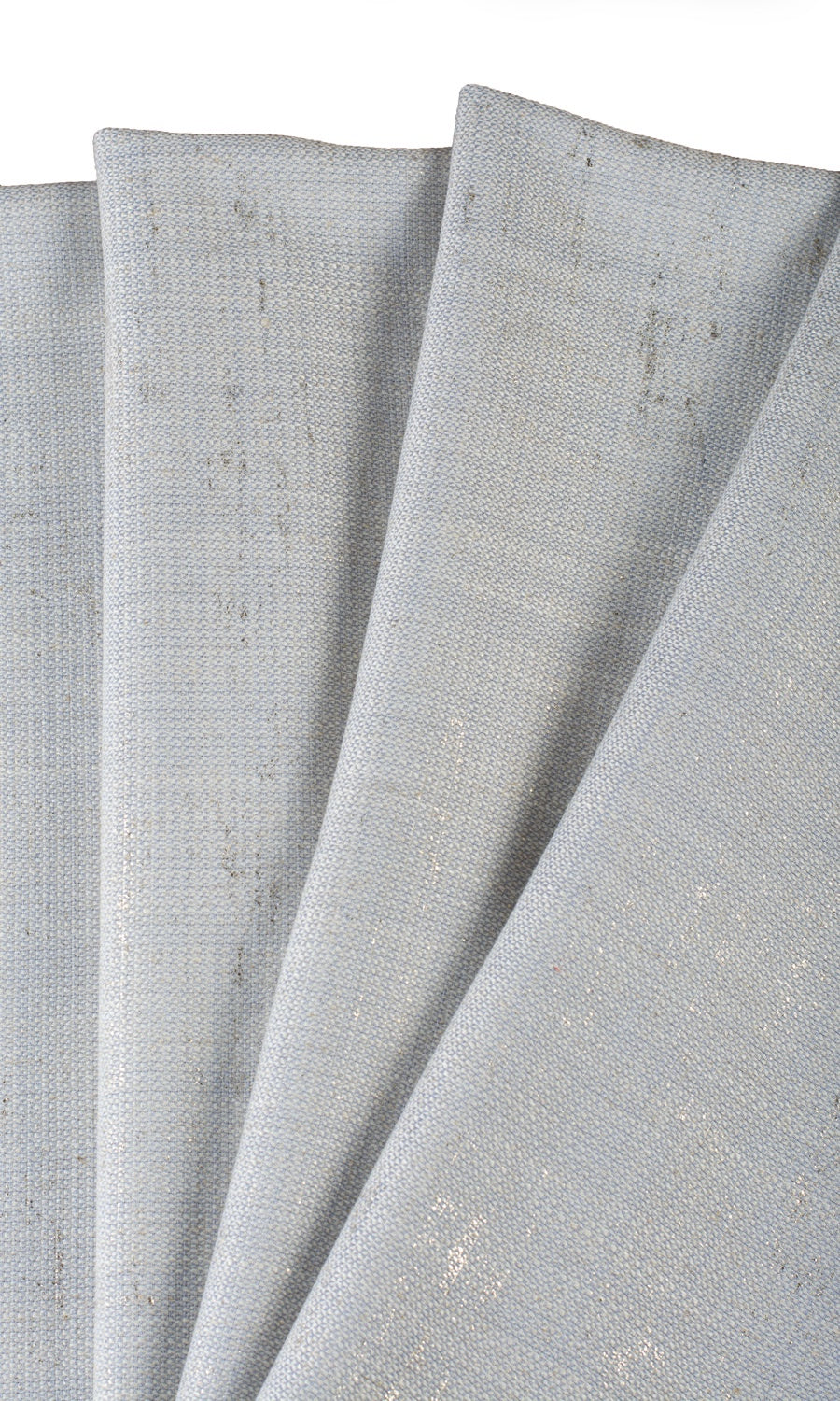 Metallic Accents Linen Blend Fabric Material By the Yard (Gray-Blue)