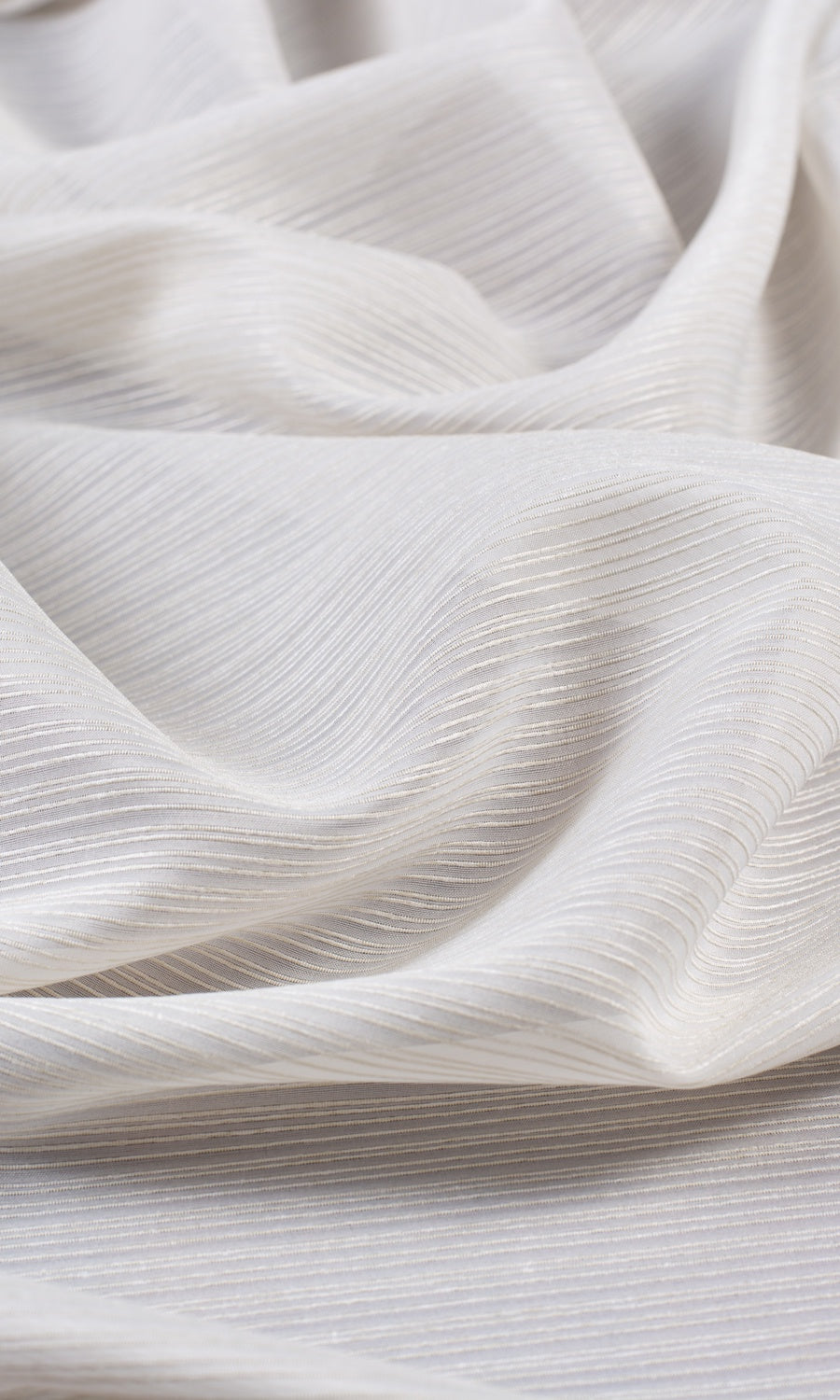 Striped Sheer Fabric Sample for Roman Blinds & Shades (Pearl White)