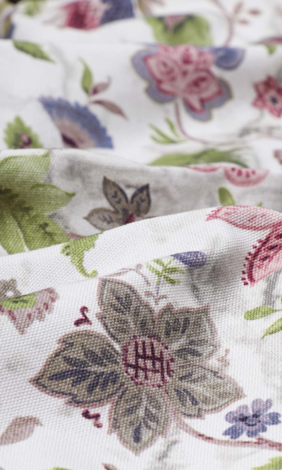 Floral Cotton Home Textile Fabric Material By the Yard (Purple/ Pink/ Green)