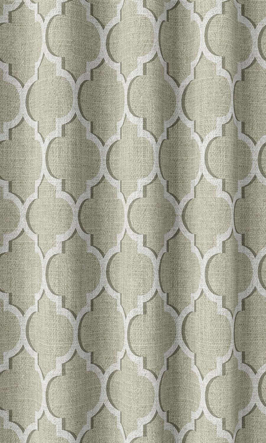 Trellis Tile Print Home Décor Fabric By the Metre (Beige/ White)