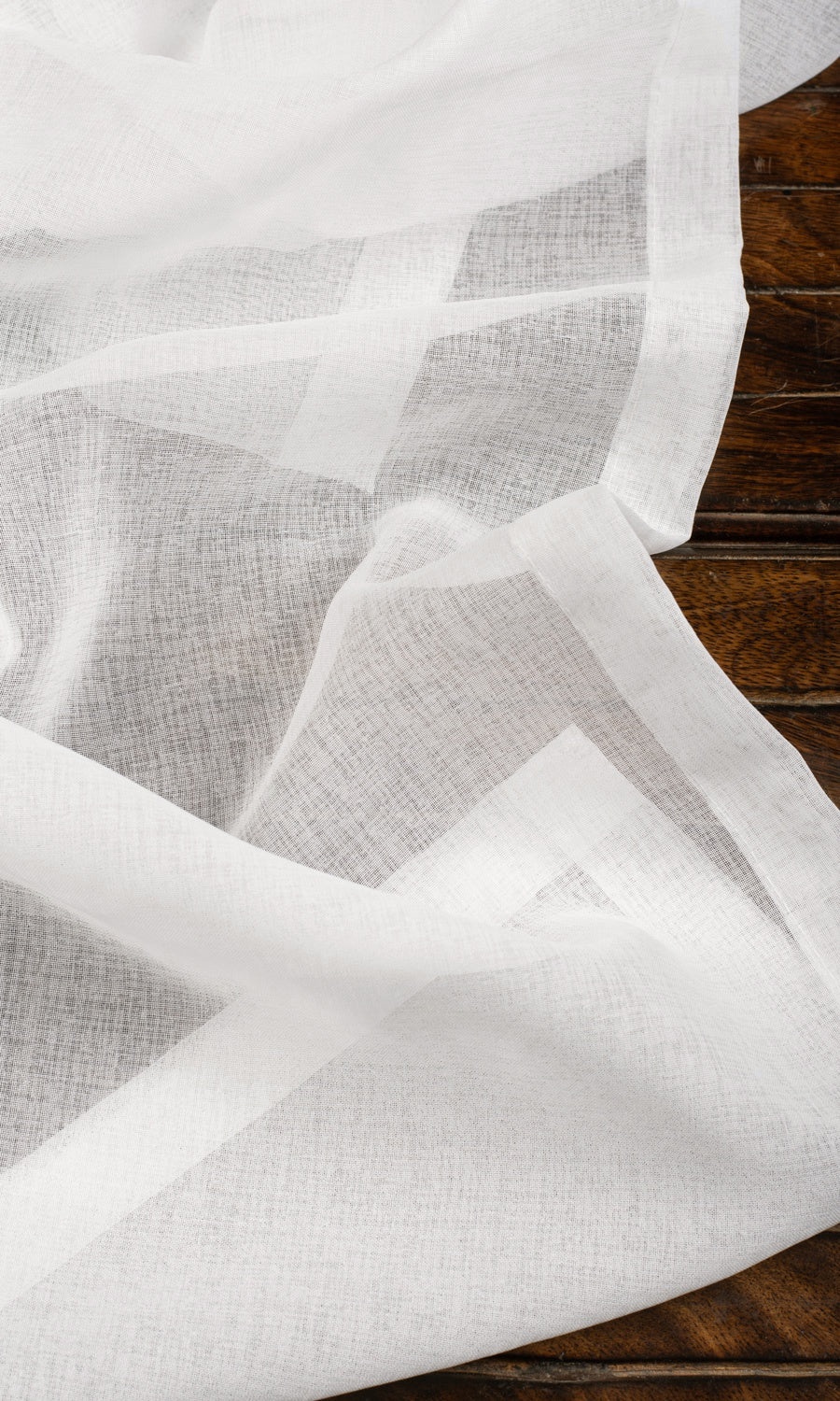 Plain Sheer Free Fabric Material Sample (White)
