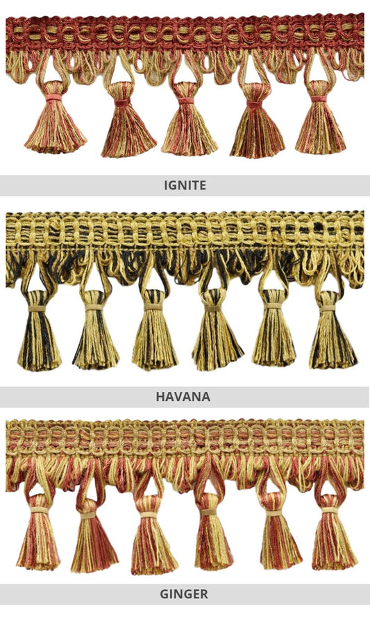 Made-to-measure window blinds tassel trimming
