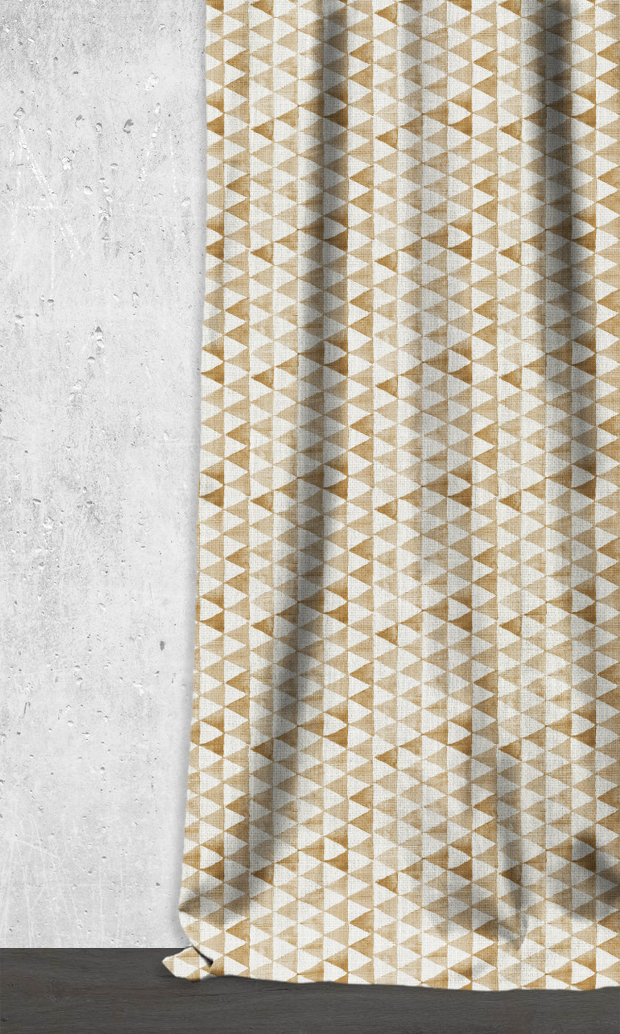 Triagonal Print Home Décor Fabric Sample (Eggshell White/ Brown)