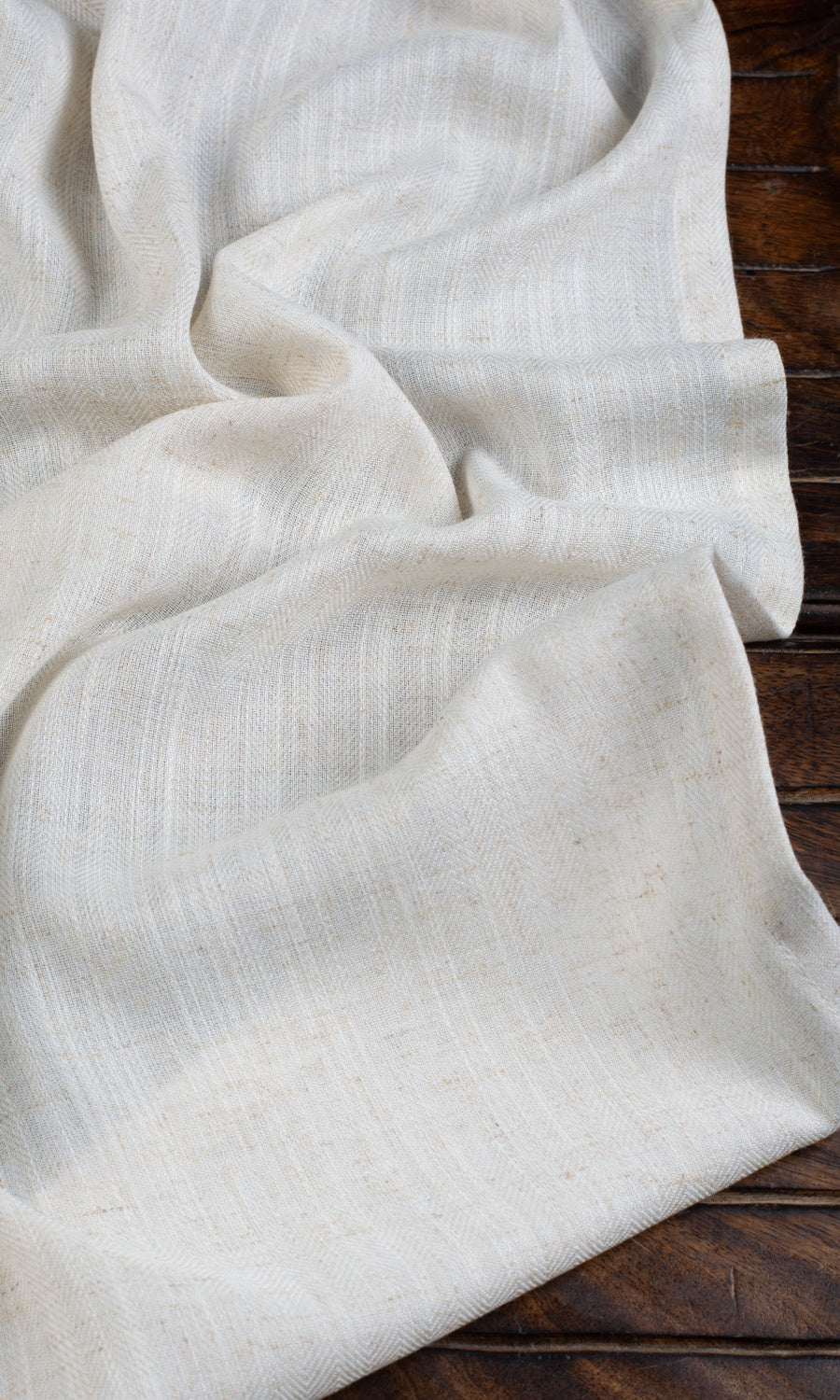 Semi-Sheer Linen Texture Free Fabric Material Sample (Cream)