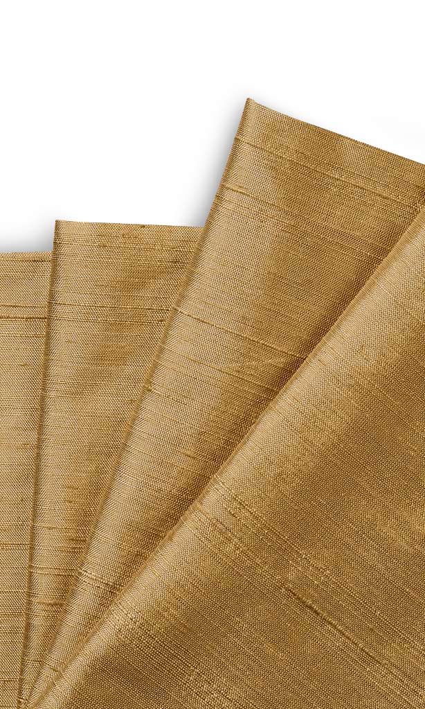 Pure Silk Window Treatments Fabric By the Yard (Golden Brown)
