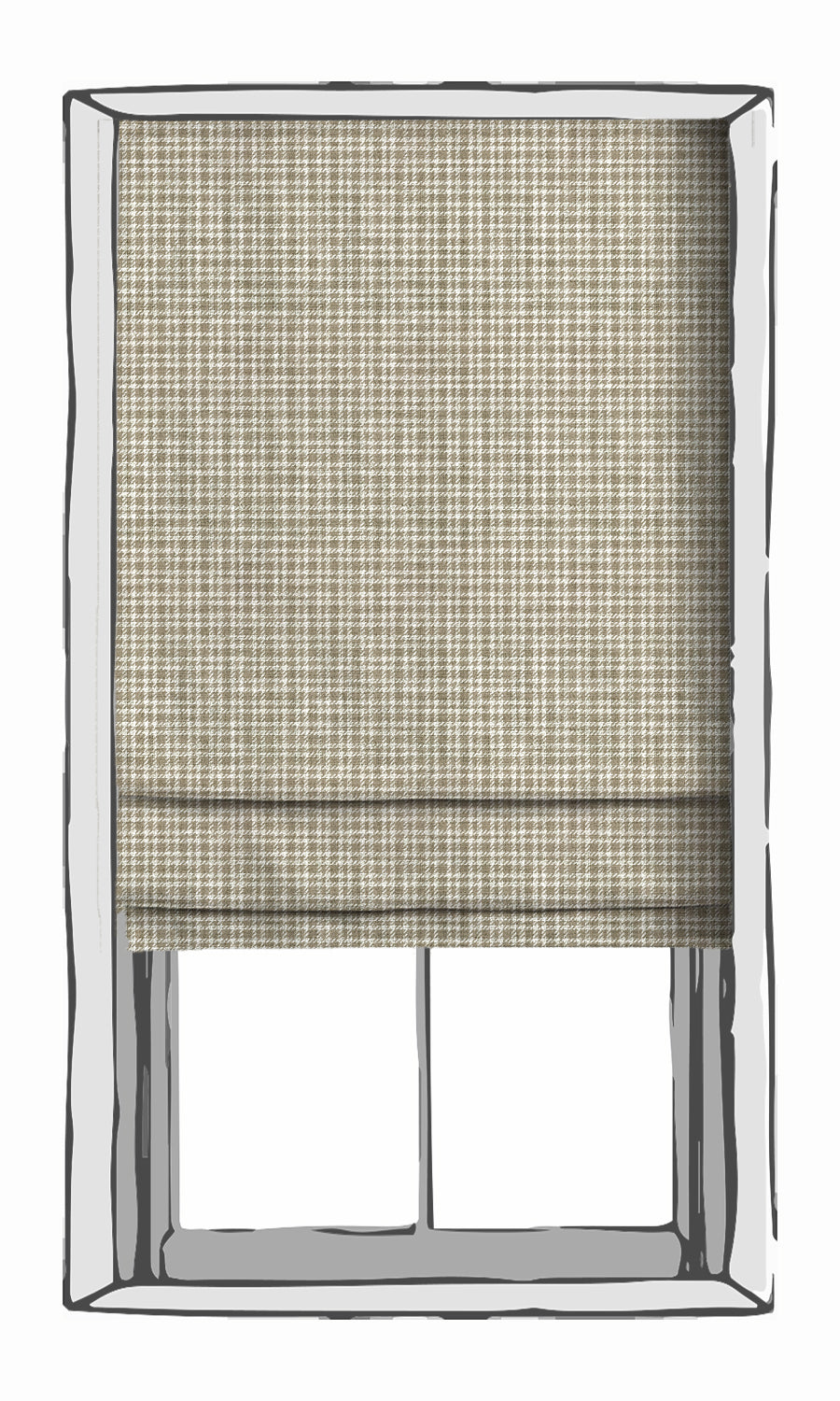 Check Patterned Fabric Material By the Metre (Beige/ White)