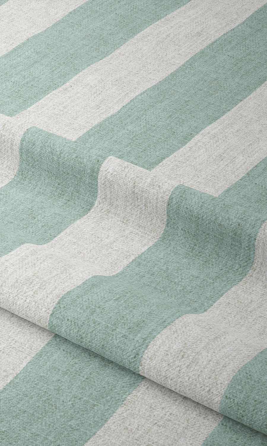 Striped Print Home Textile Fabric Material By the Metre (Aqua Blue/ White)