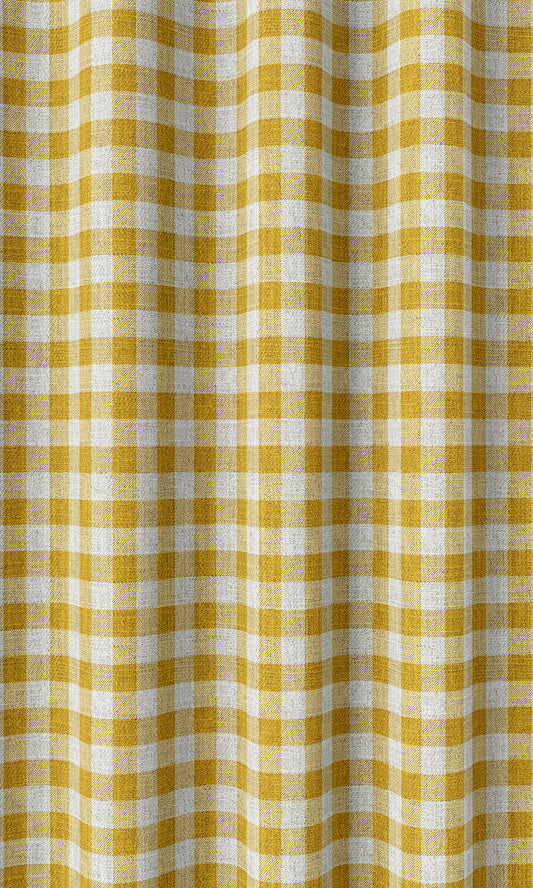 Checked Roman Blinds (Deep Yellow/ White)