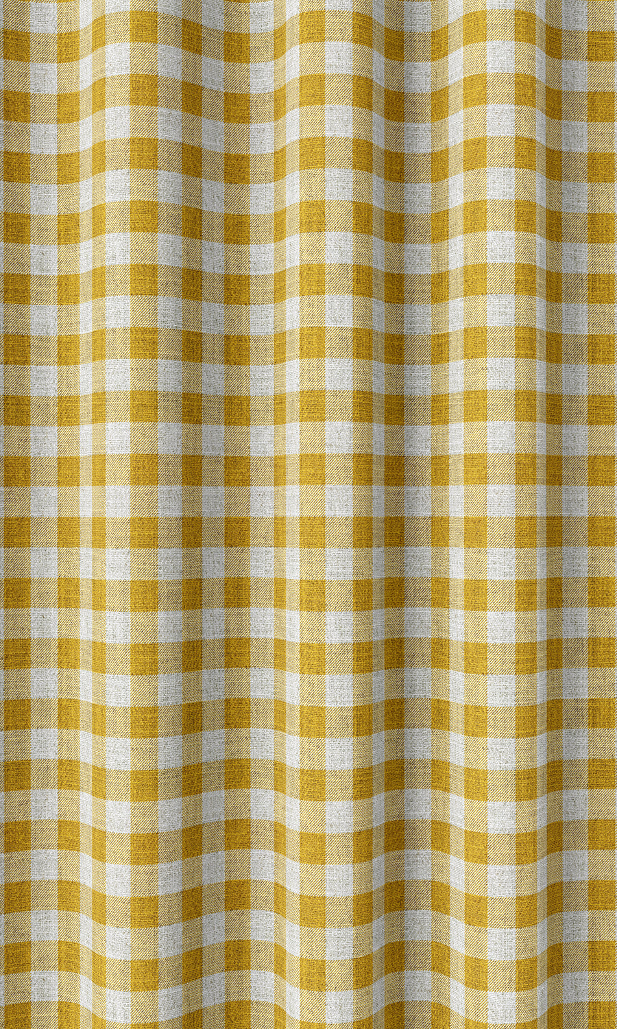 Checked Home Décor Fabric By the Yard (Deep Yellow/ White)