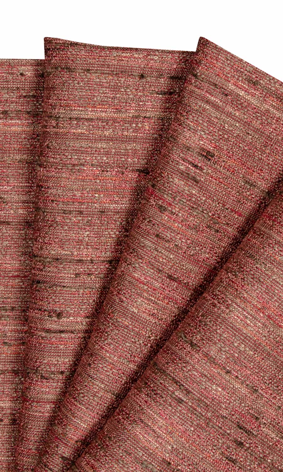 Faux Silk Textured Free Fabric Material Sample (Brick Red)