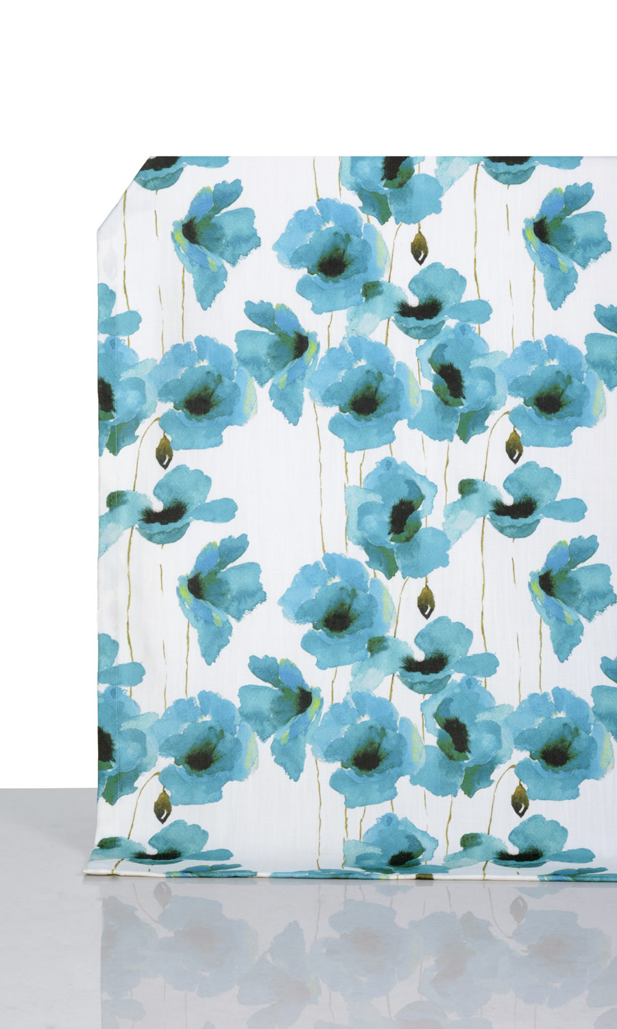 Water Lilies Floral Home Décor Fabric By the Yard (Blue)