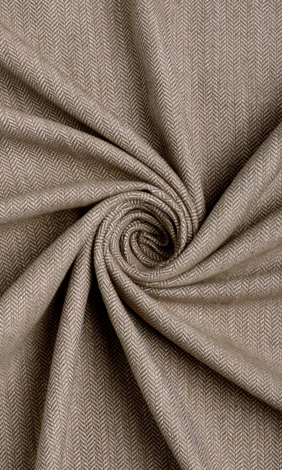 Herringbone Textured Home Décor Fabric By the Yard (Brown)