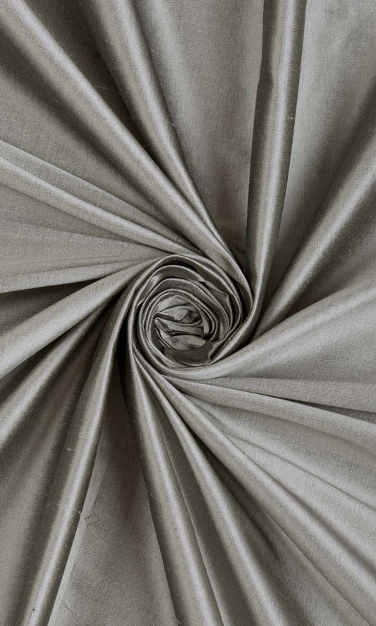 Shantung Silk Home Décor Fabric By the Yard (Steel Grey)