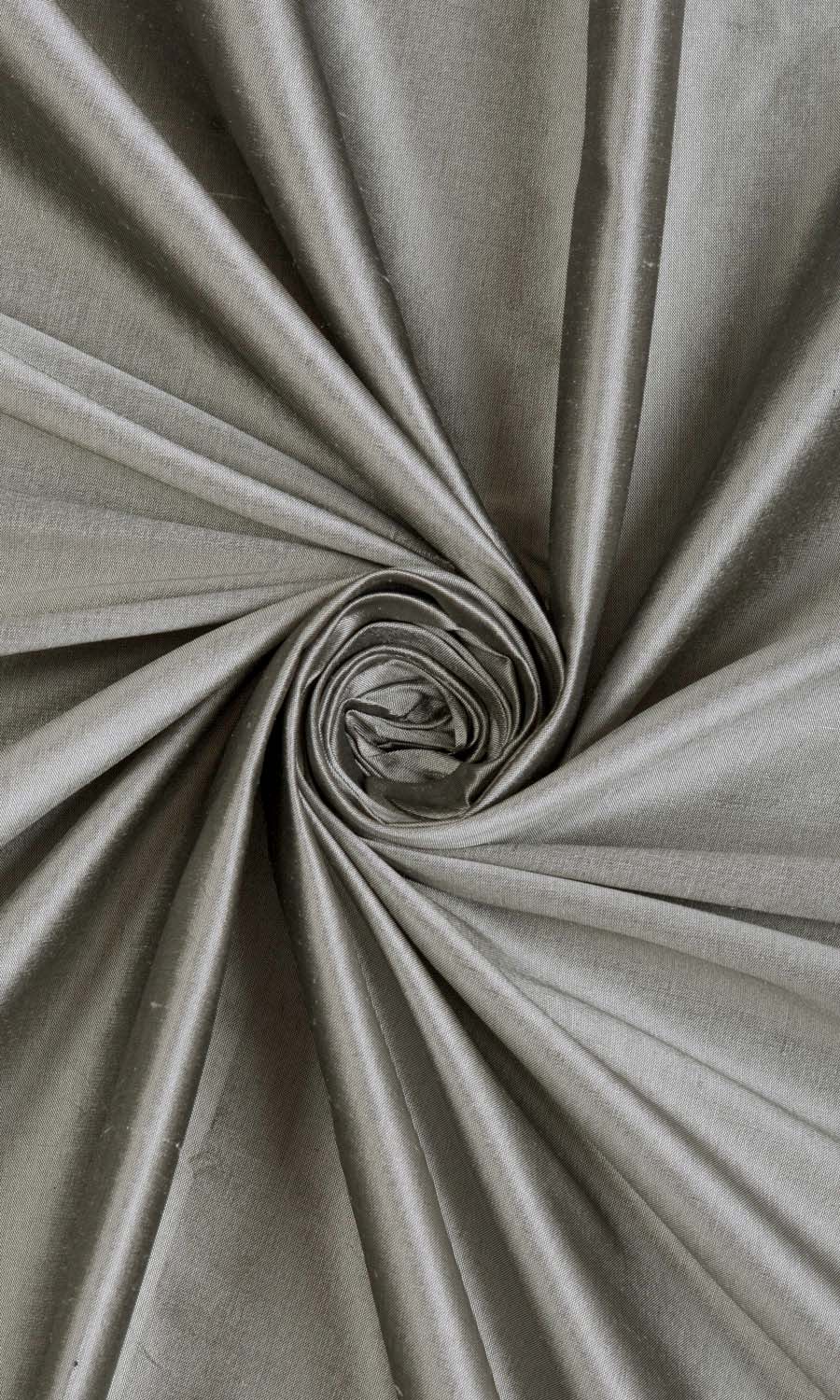 Shantung Silk Home Décor Fabric By the Yard (Steel Grey)