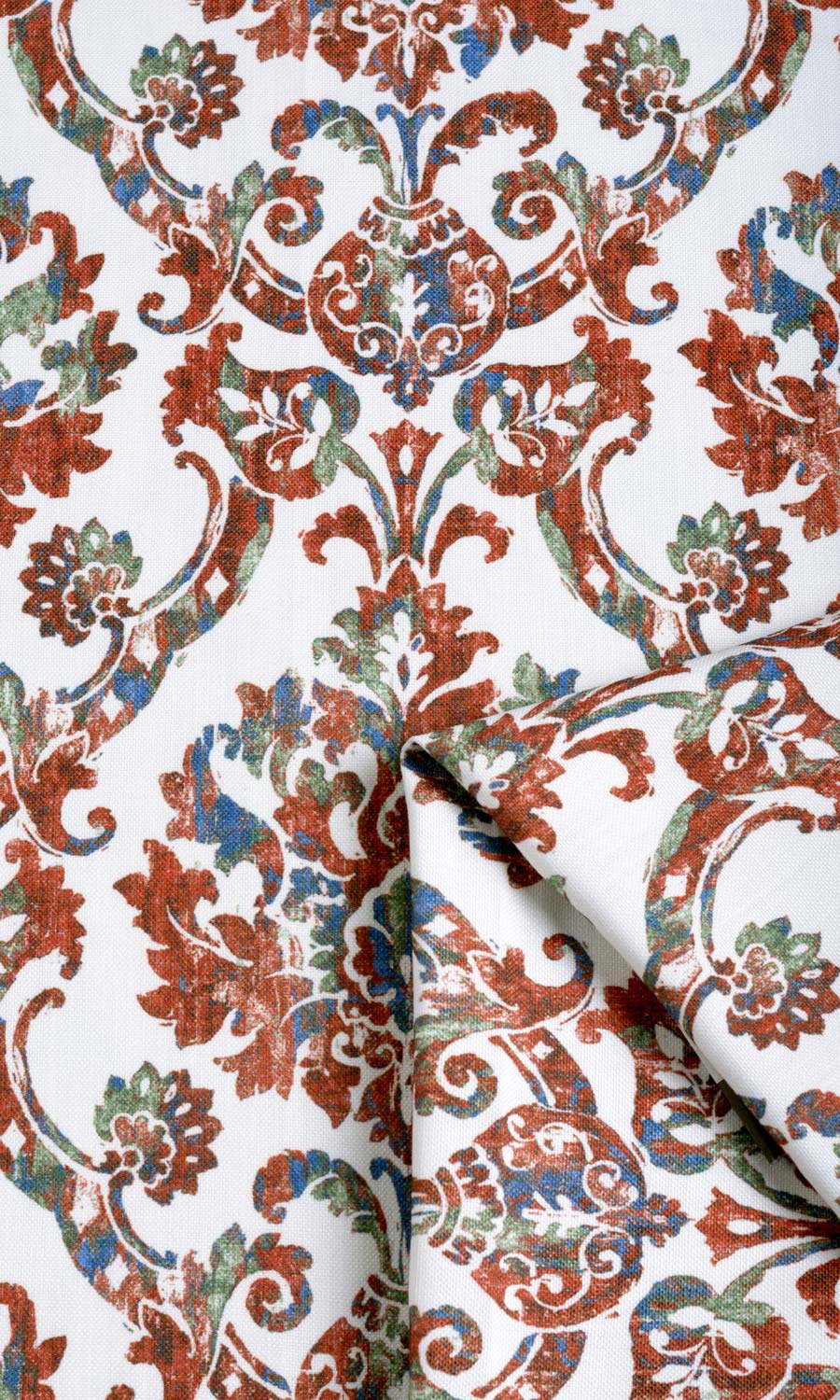 Damask Patterned Home Textile Fabric Material By the Yard (Red/ Blue)