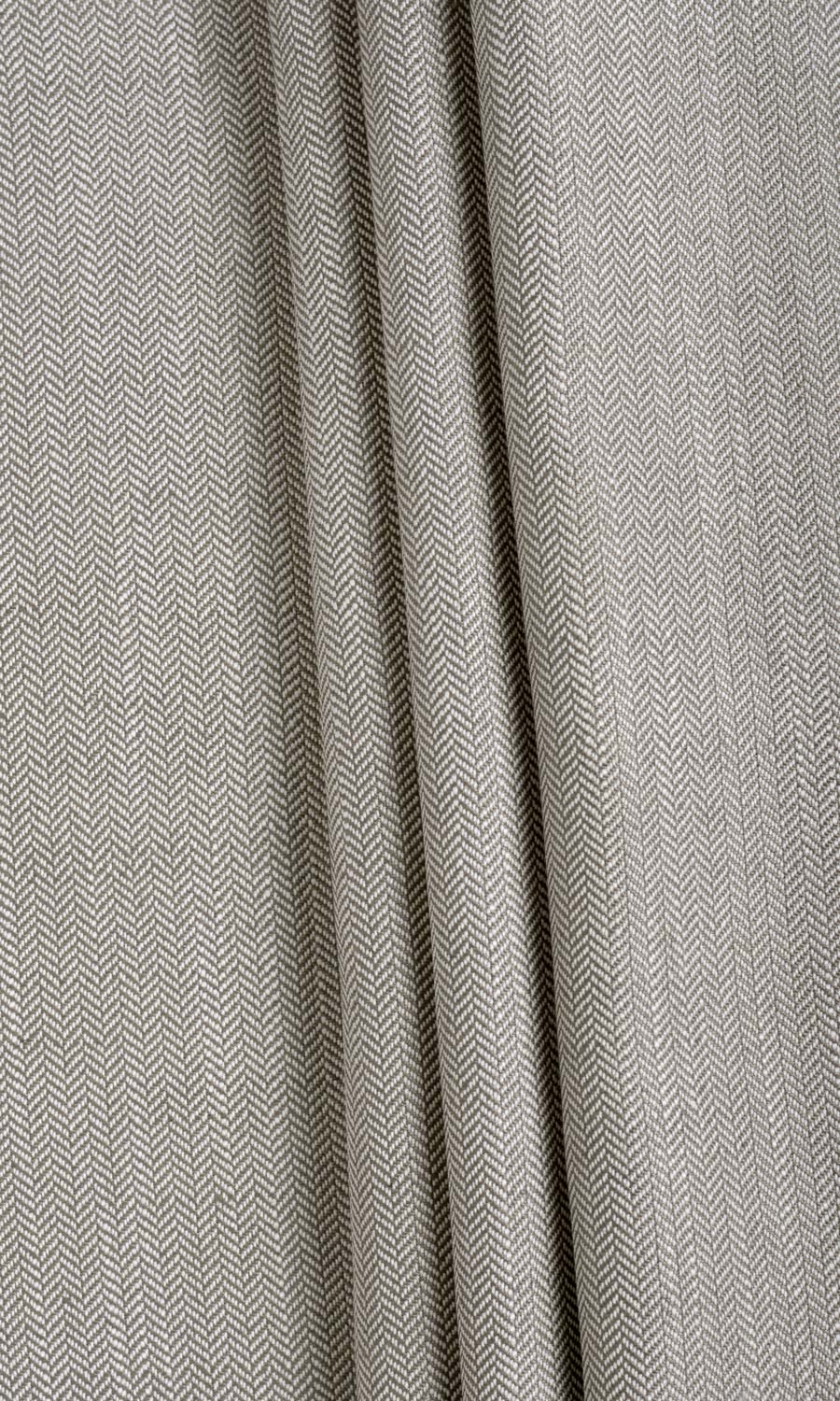 Herringbone Textured Fabric By the Yard for Curtains & Drapes (Grey)