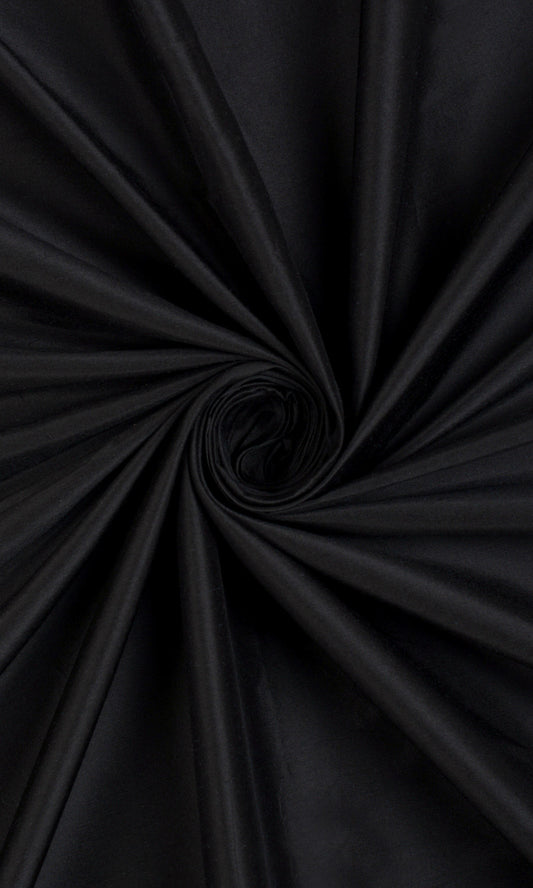 Shantung Silk Home Décor Fabric By the Yard (Black)