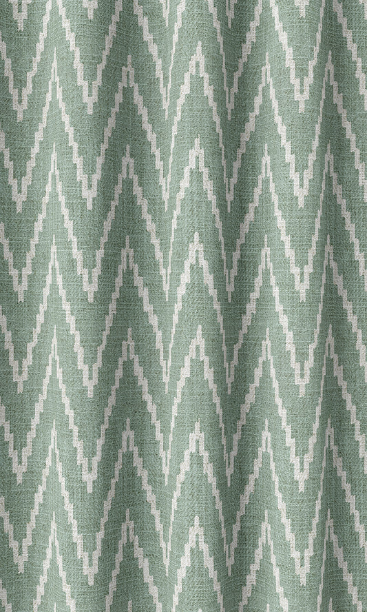 Chevron Print Home Décor Fabric Sample (Duck Egg Blue/ White)