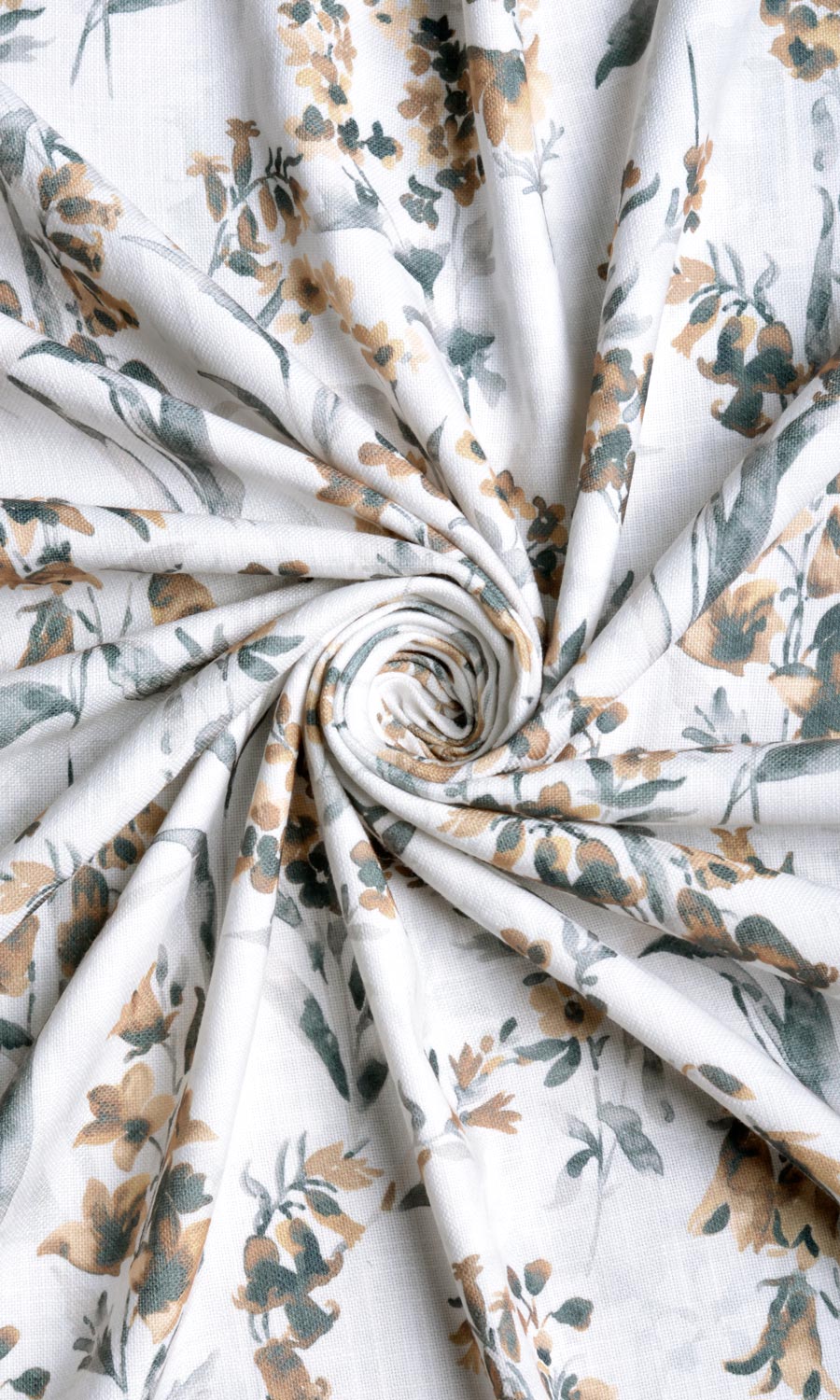 Floral Print Fabric Sample for Roman Blinds & Shades (Beige/ Brown)
