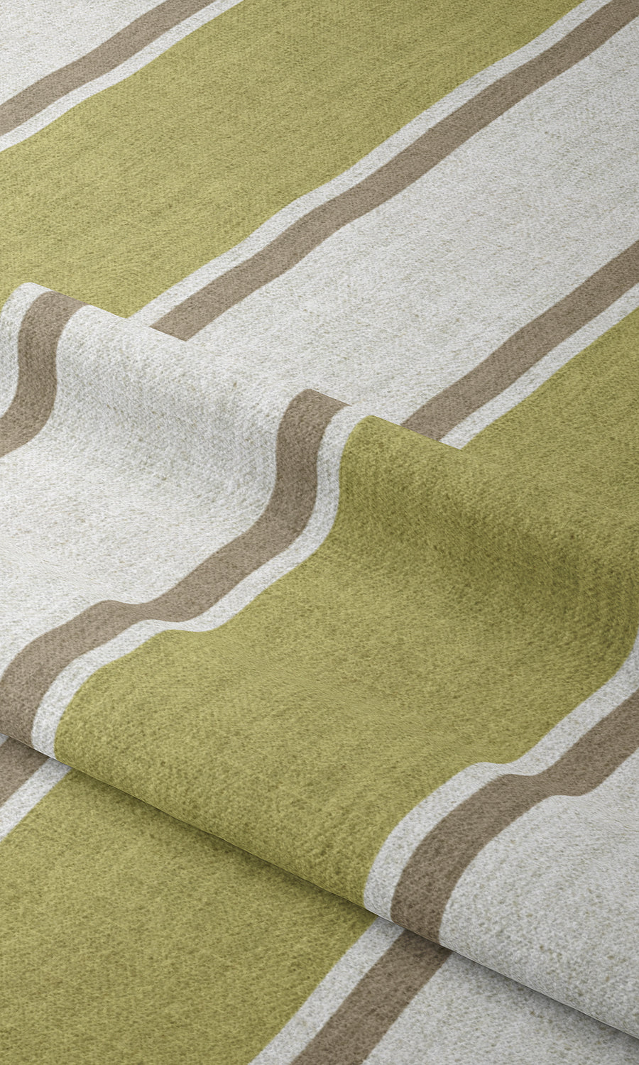 Modern Striped Print Window Treatments Fabric By the Yard (Green/ Brown)