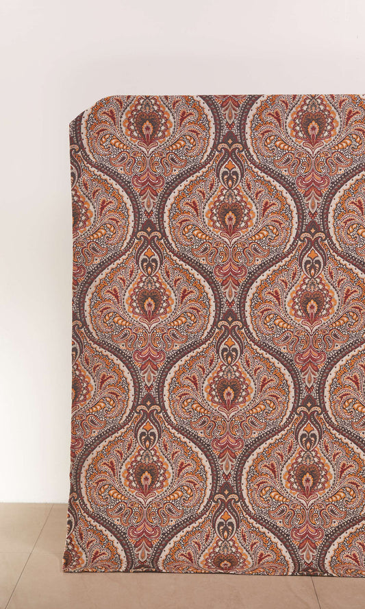 Damask Blinds (Umber Brown/ Red/ Yellow)