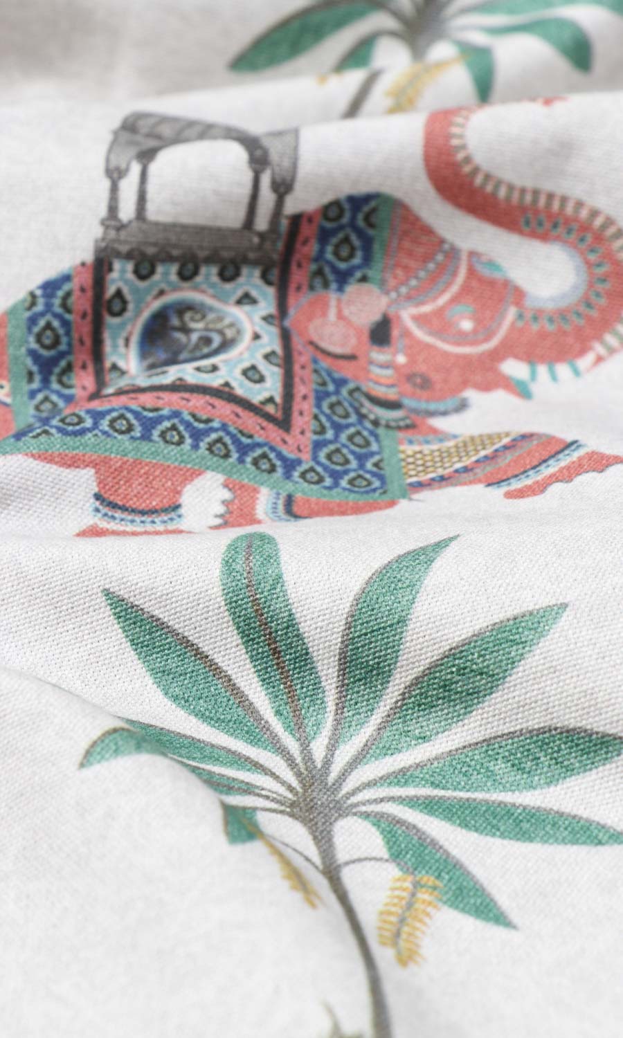 Floral Cotton Home Textile Fabric Material By the Yard (Grey/ Red)