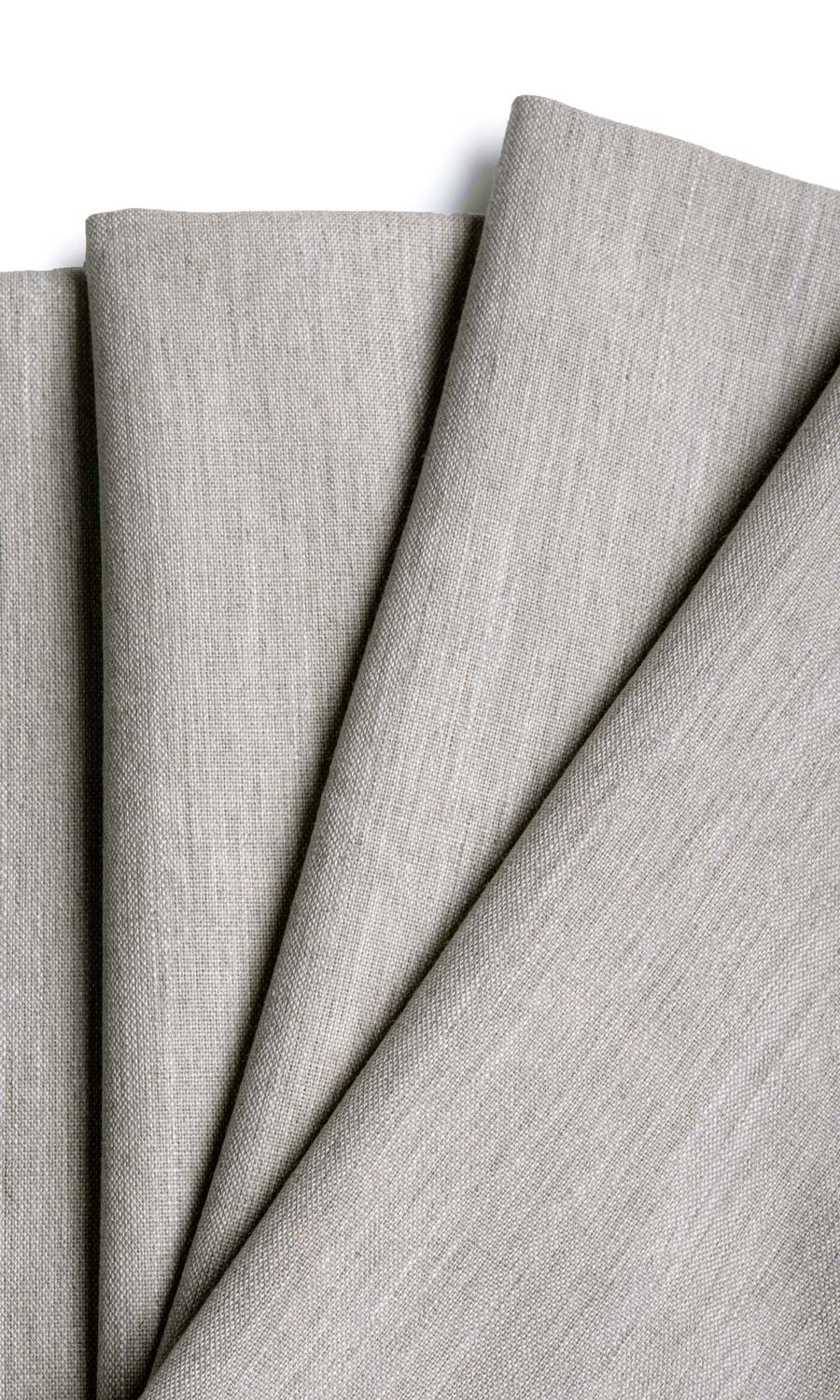 Plain Linen Texture Window Treatments Fabric By the Yard (Pale Grey)