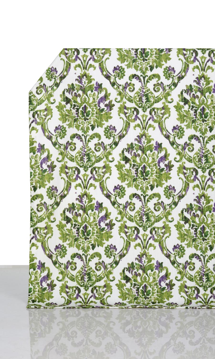 Damask Patterned Home Décor Fabric By the Yard (Green/ Purple)