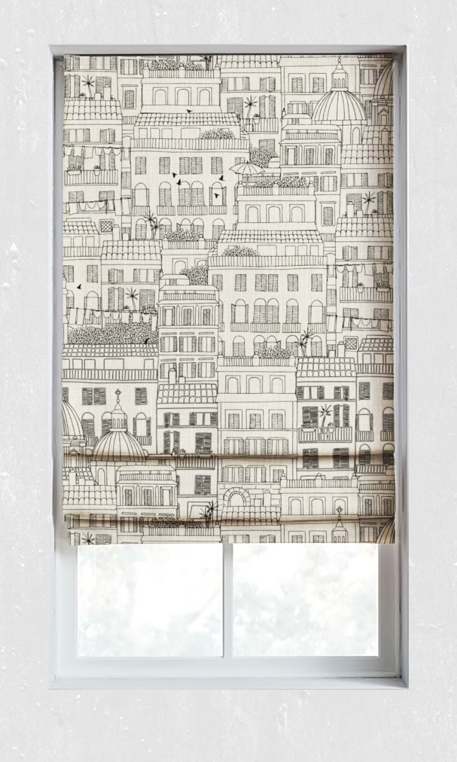 Print Window Treatments Fabric Sample (Black/ Milky White)