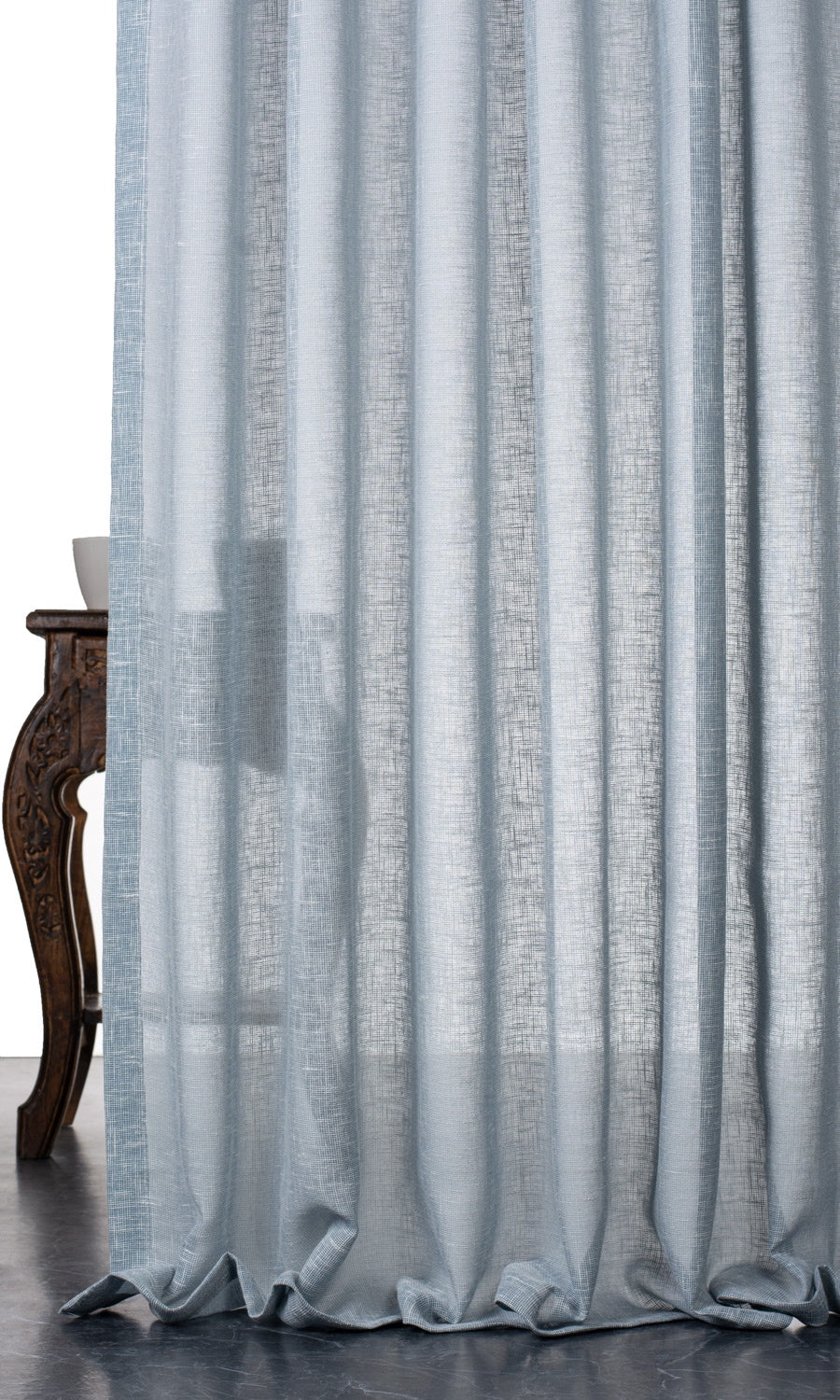 Textured Sheer Home Décor Fabric By the Yard (Blue)