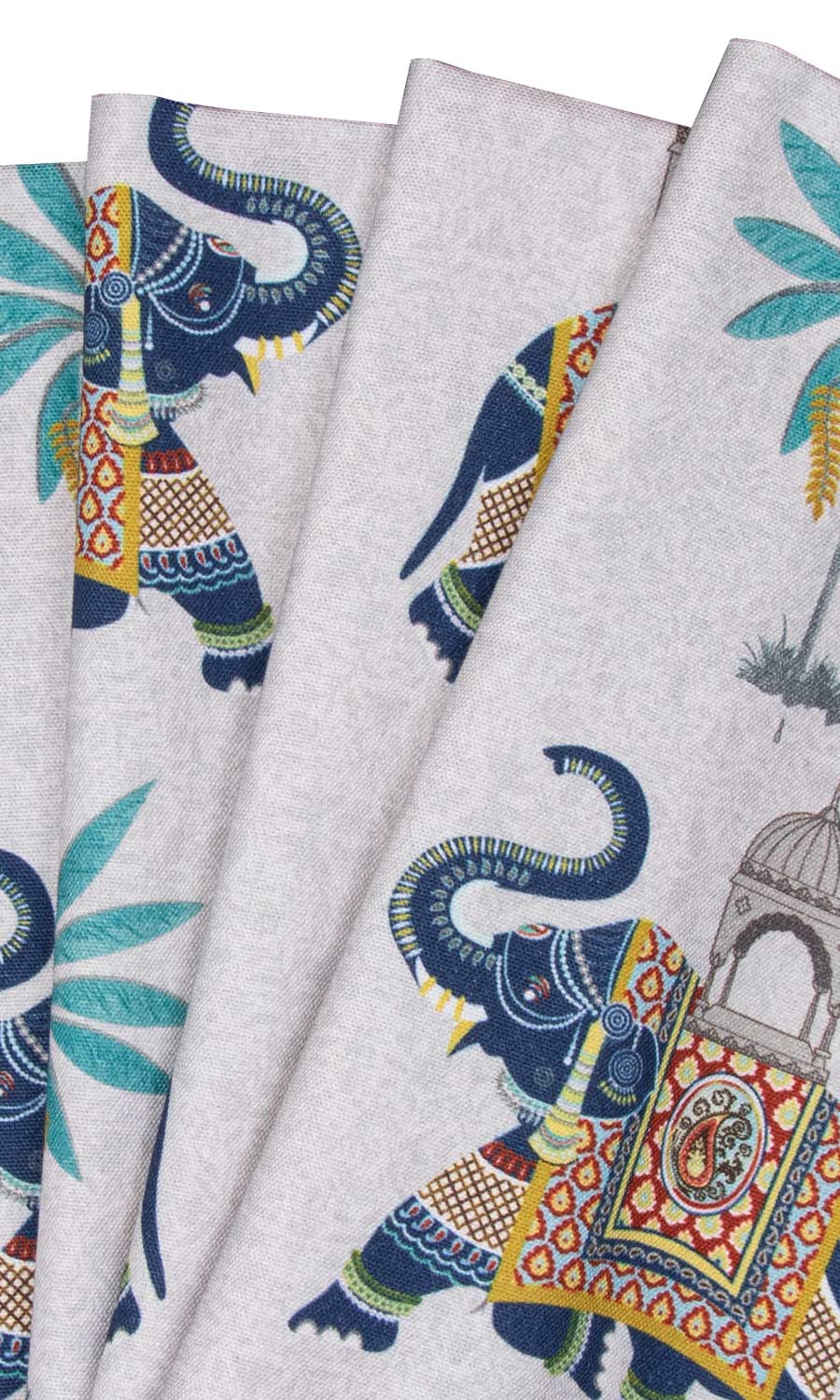 Printed Cotton Home Textile Fabric Material Sample (Grey/ Blue)