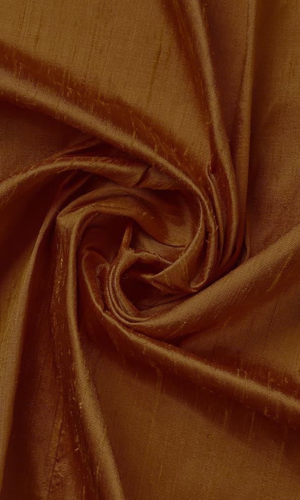 Pure Silk Home Décor Fabric By the Yard (Copper Orange)